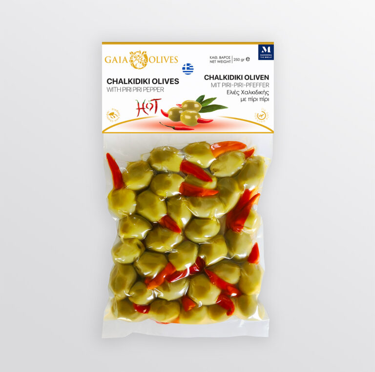Γεμιστές ελιές Χαλκιδικής με πιπεριά chili (πίρι πίρι)